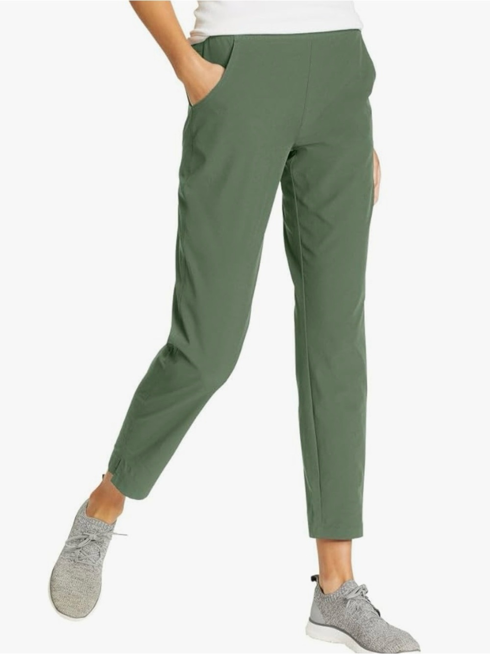 Eddie Bauer Women's Traveler Ankle Pants Green Large